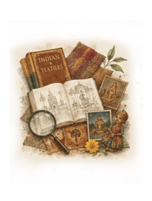Books, sketches and artefacts from research across India